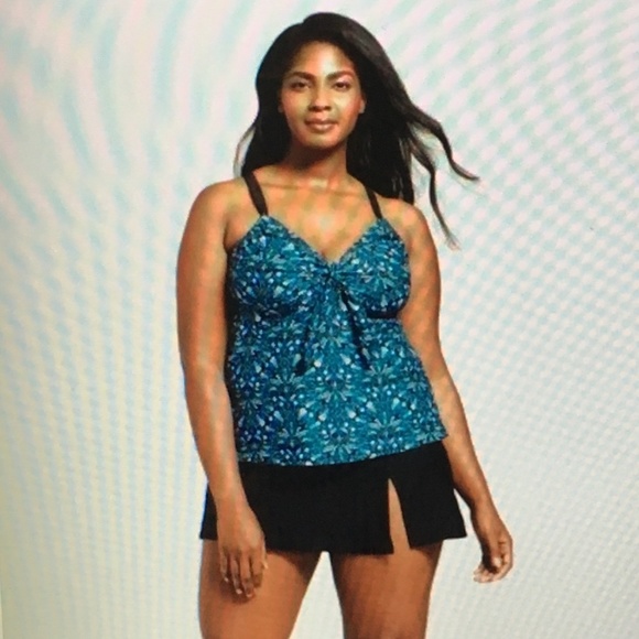 Ava & Viv Other - Ava Viv blue paisley Tankini Swim Top